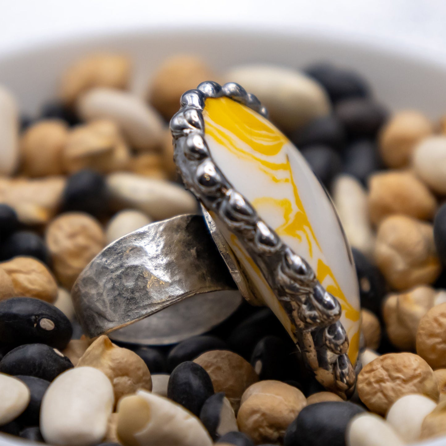 #1 Marbled Pool Ball Ring (Heart Shaped)
