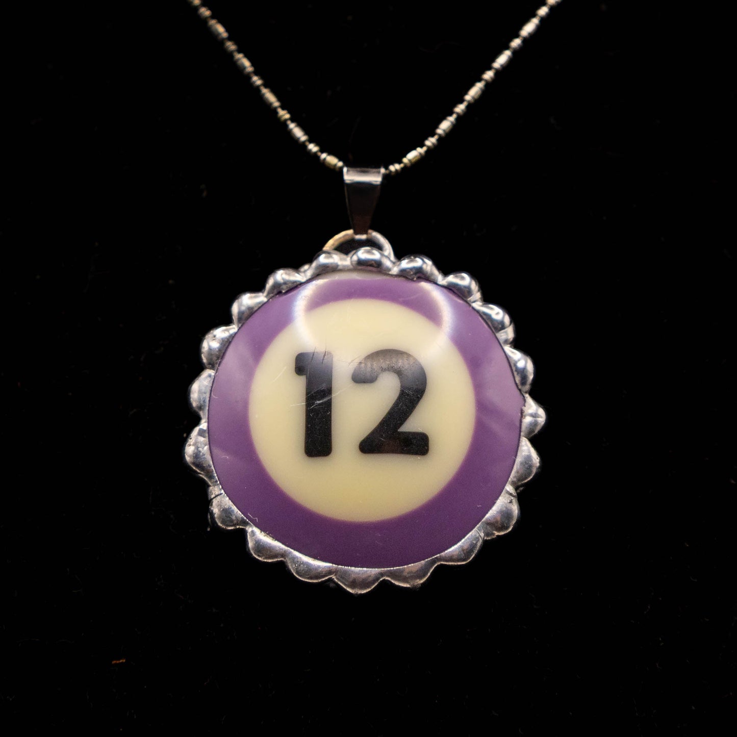 #12 Purple Pool Ball Necklace
