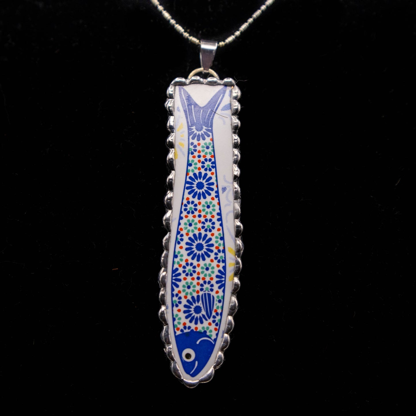 Fish with Floral Pattern Necklace
