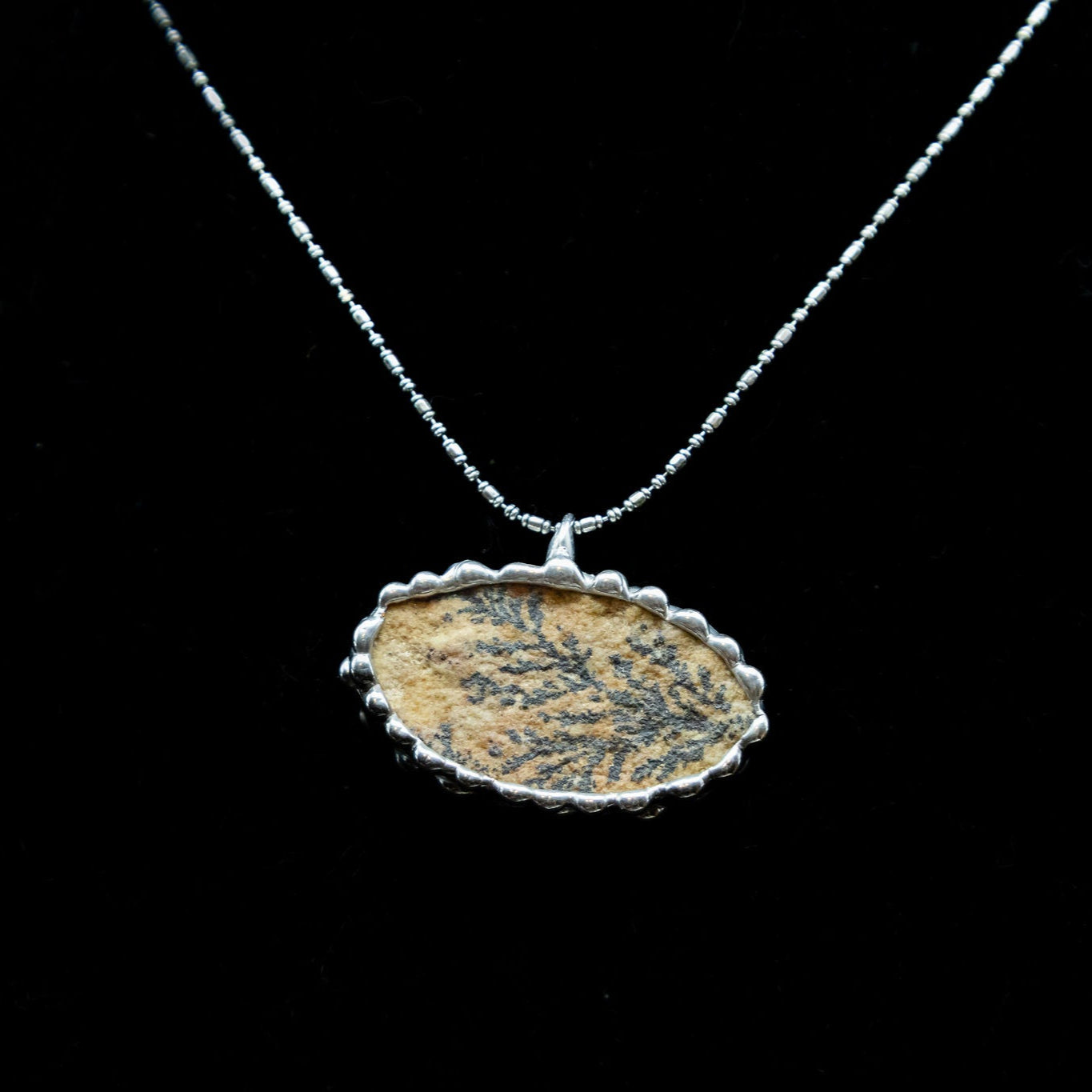 Dendrite Fossil Necklace.