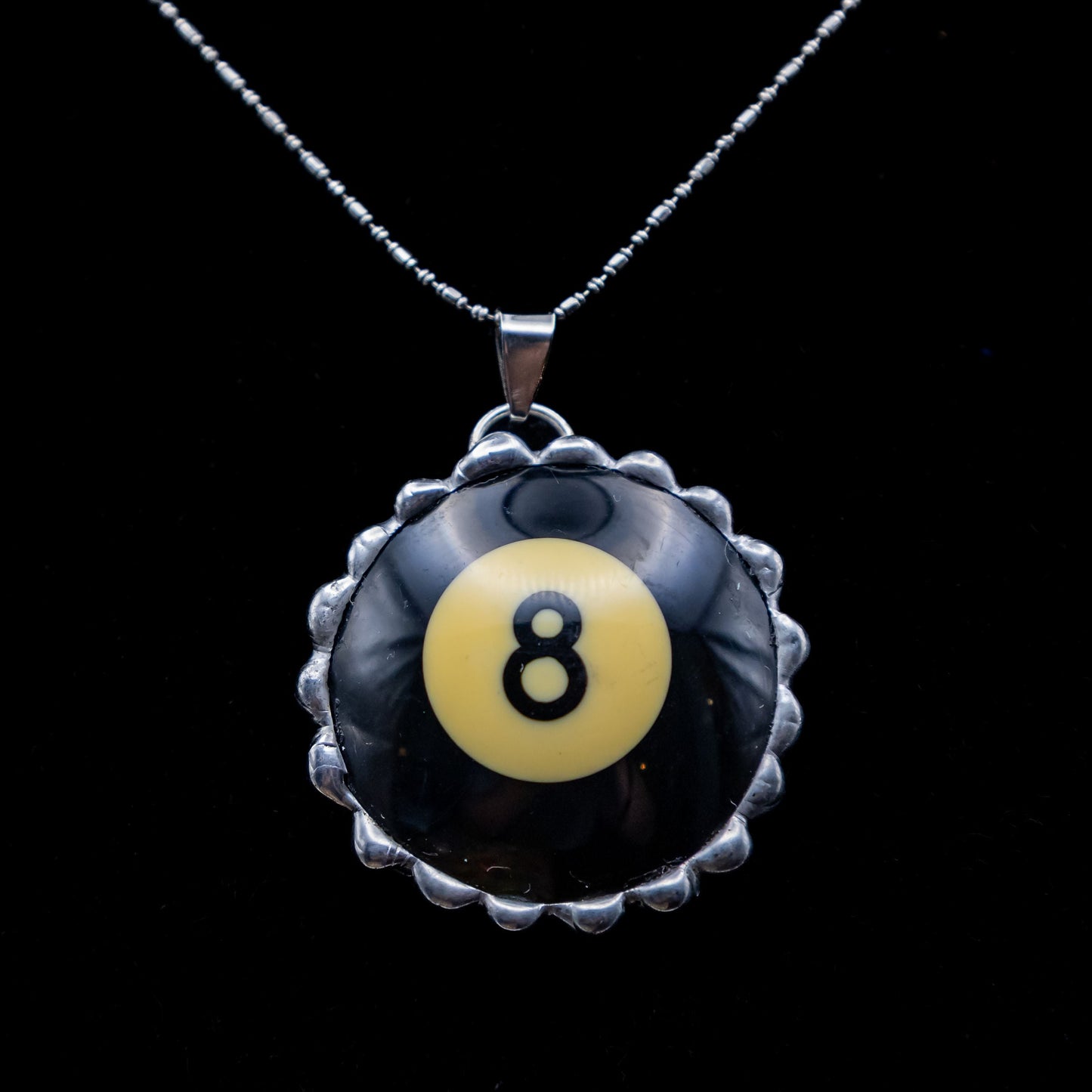Eight Ball Pool Ball Necklace.
