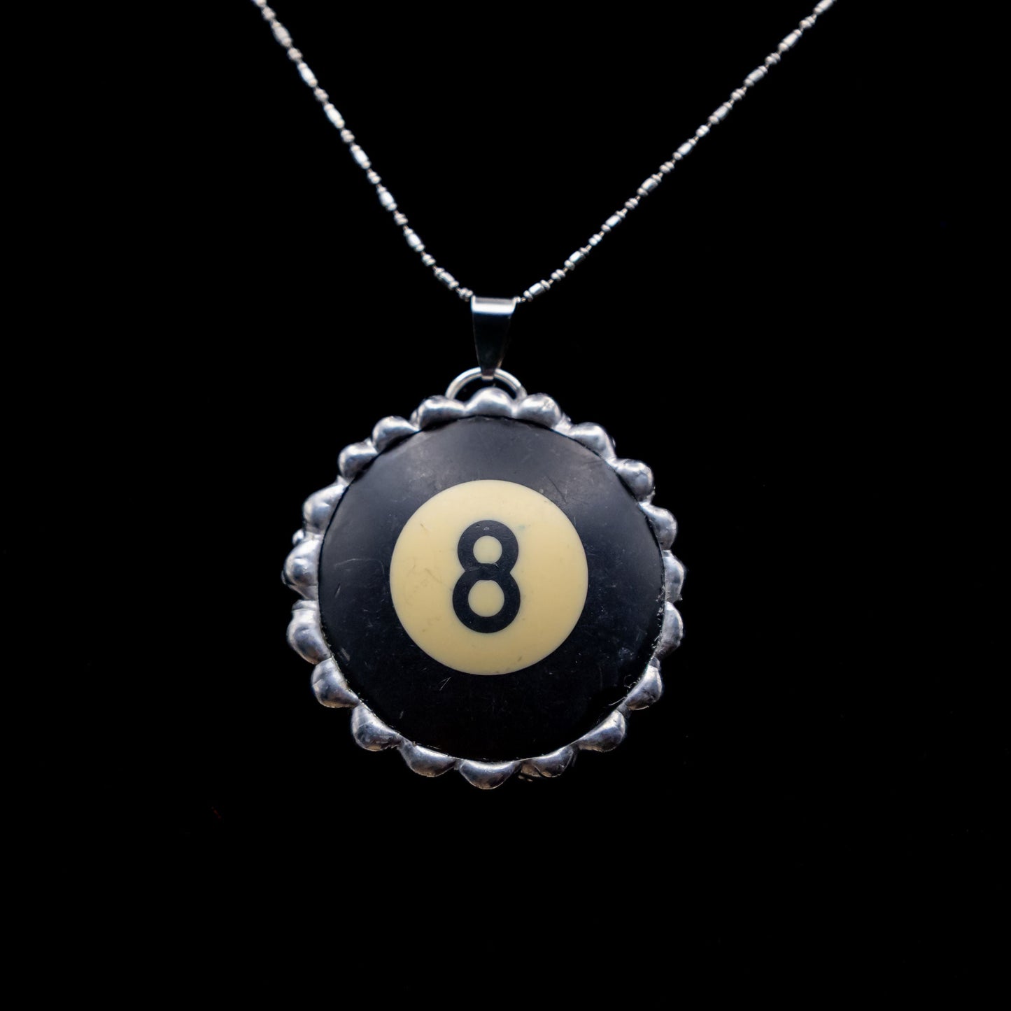 Eight Ball Pool Ball Necklace.