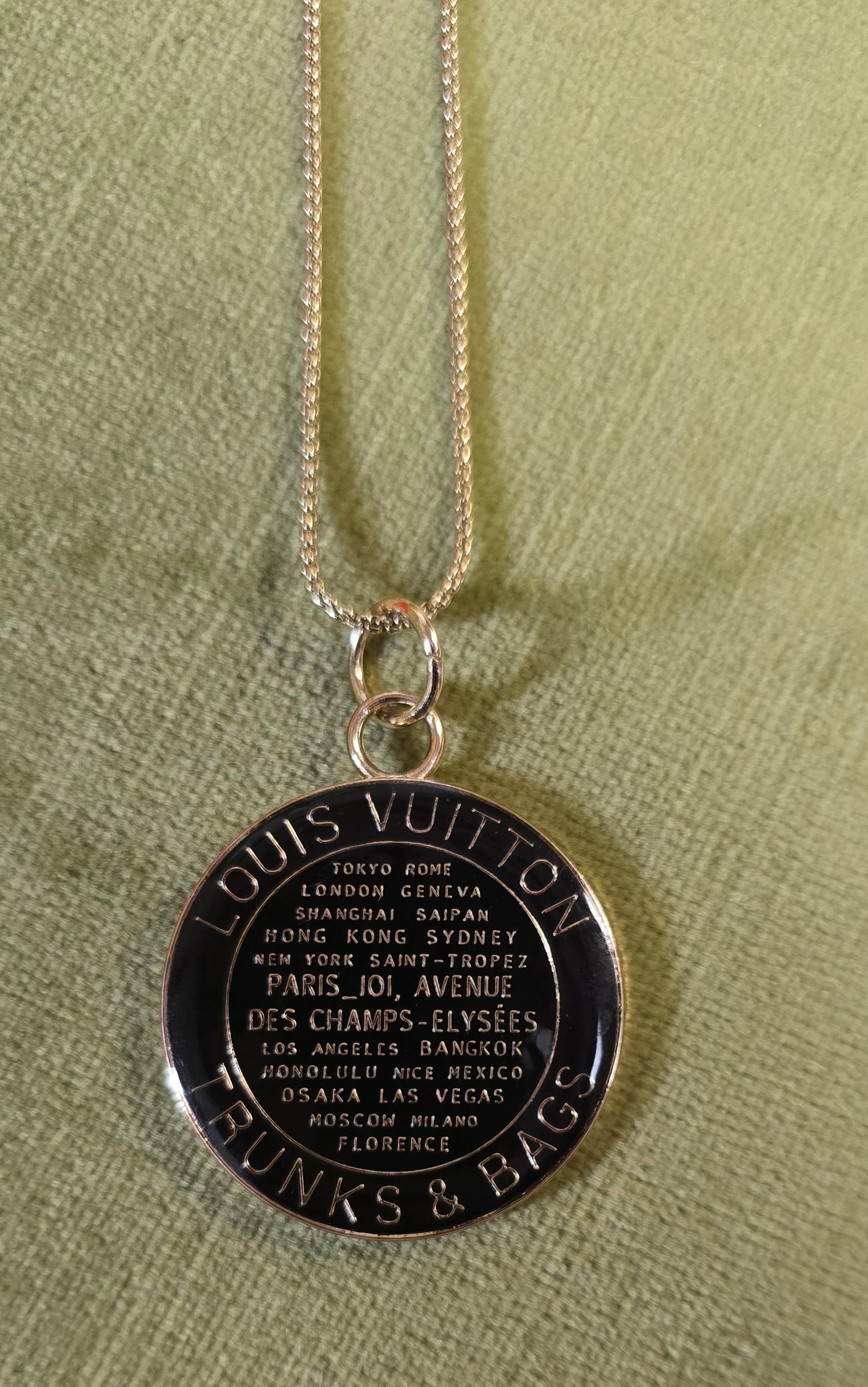 LV Black Pendant Necklace