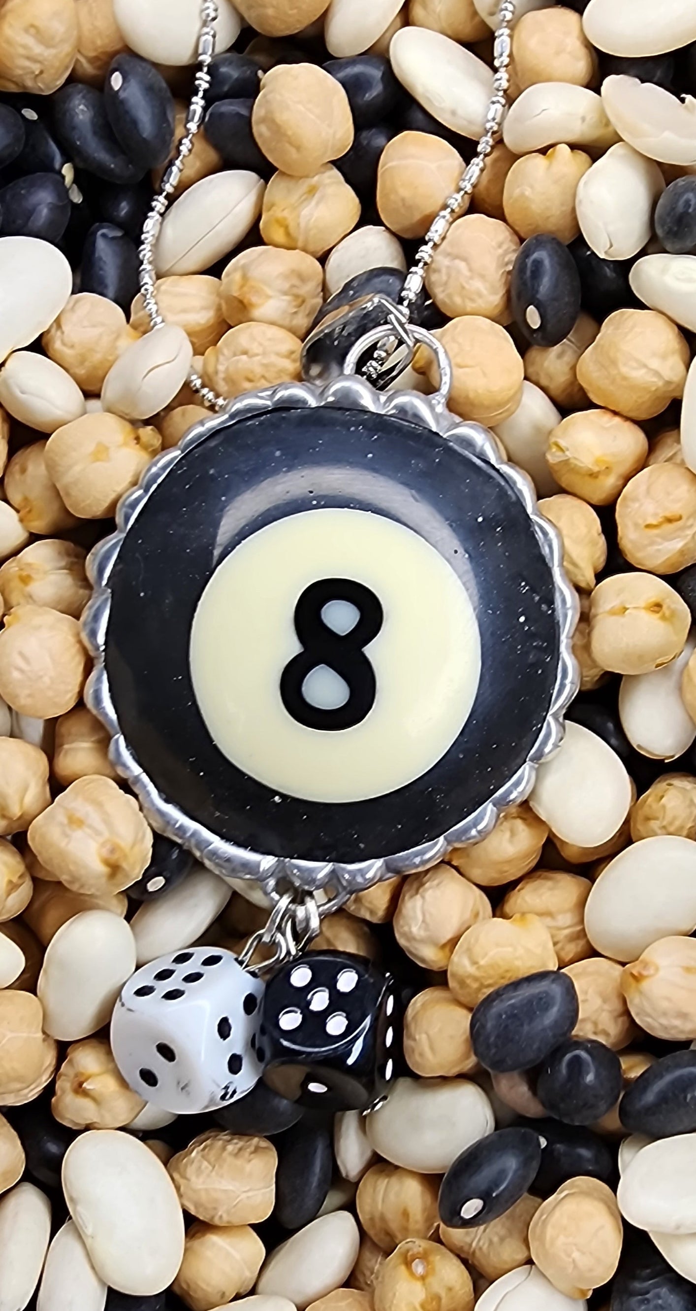 #8 Pool Ball Necklace with charms