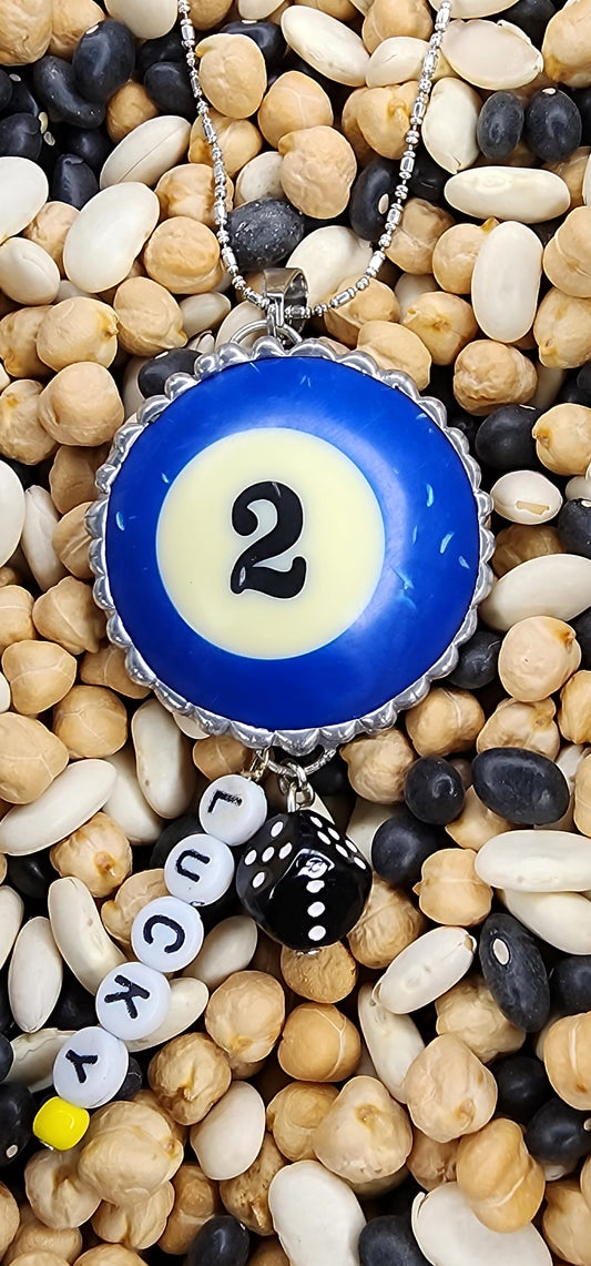 #2 Pool Ball Necklace with Charms