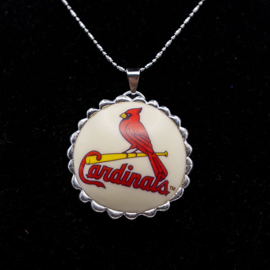 Cardinals Baseball Pool Ball Necklace