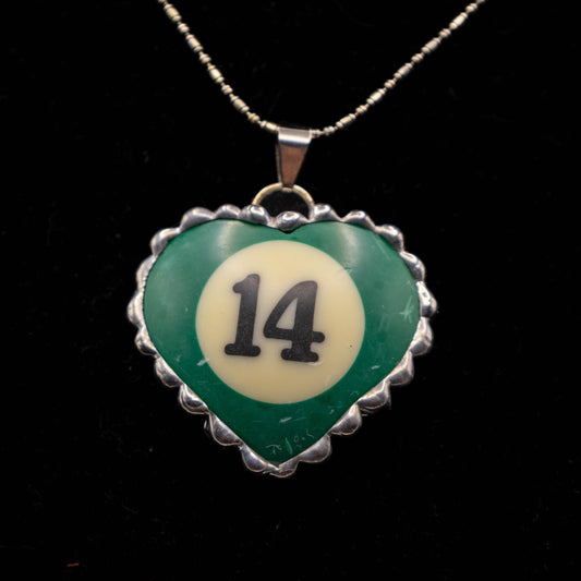 #14 Green Pool Ball Necklace