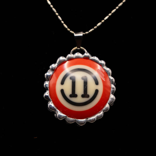 #11 Red Pool Ball Necklace