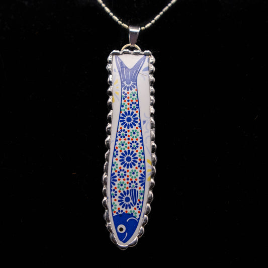 Fish with Floral Pattern Necklace