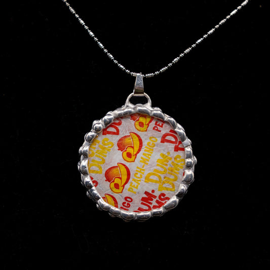Dum Dum Peach and Strawberry Necklace. (Double Sided)
