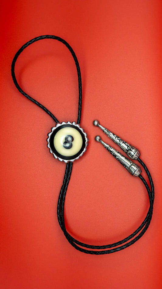Eight Ball with Black Leather Bolo.