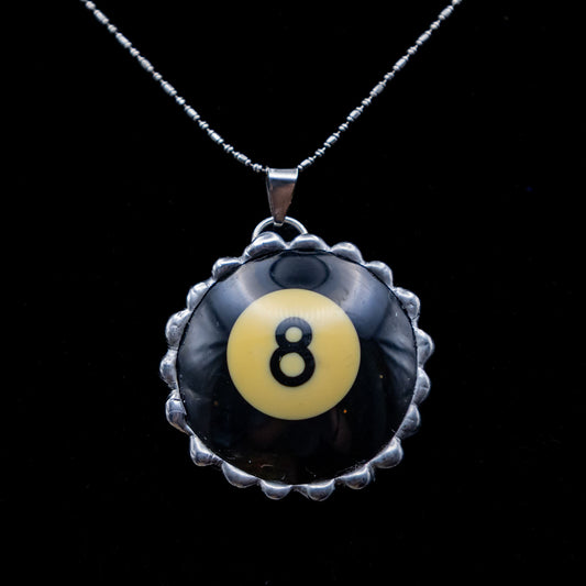 Eight Ball Pool Ball Necklace.