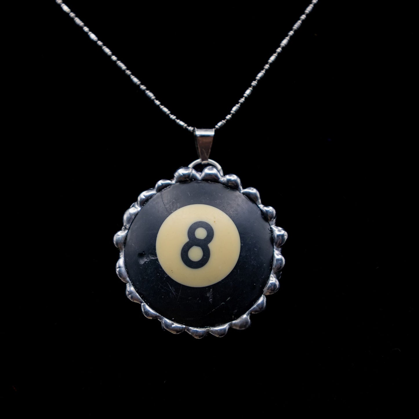 Eight Ball Pool Ball Necklace.