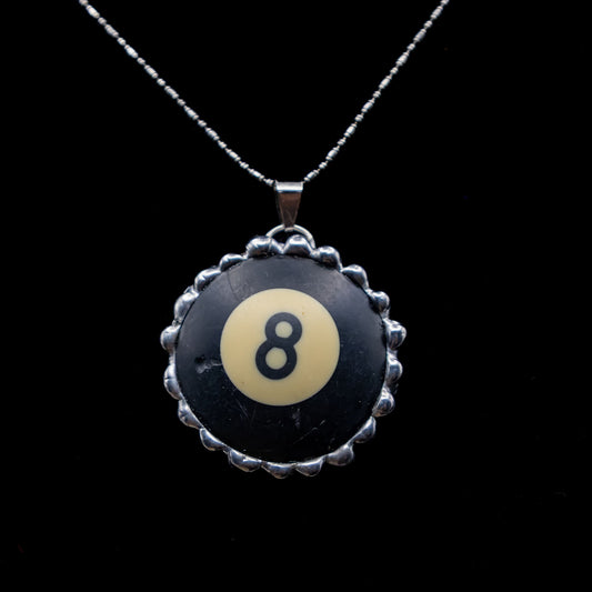 Eight Ball Pool Ball Necklace.