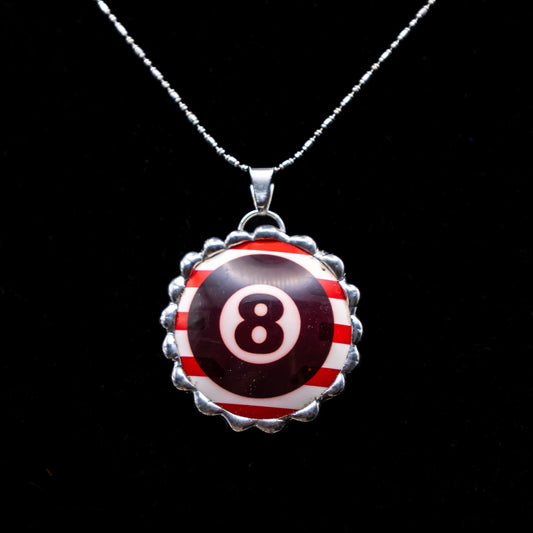 Eight Ball Pool Ball Necklace (Striped)
