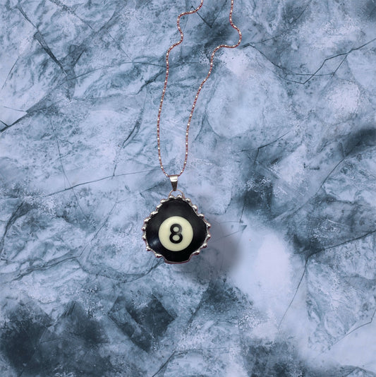 #8 Clover Pool Ball Necklace