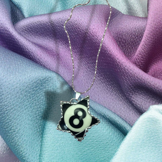 #8 Star Pool Ball Necklace