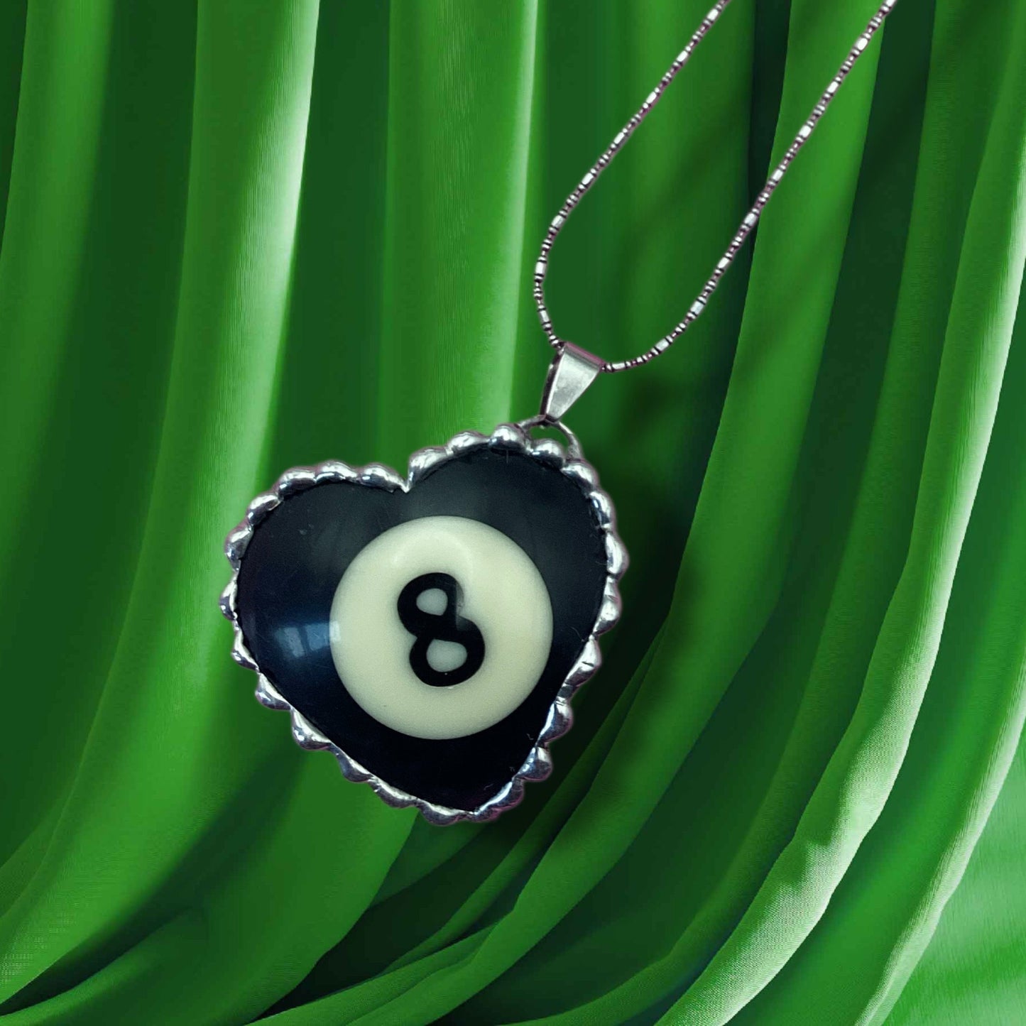 8 Ball Heart Necklace