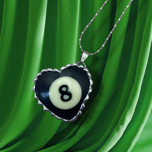 8 Ball Heart Necklace