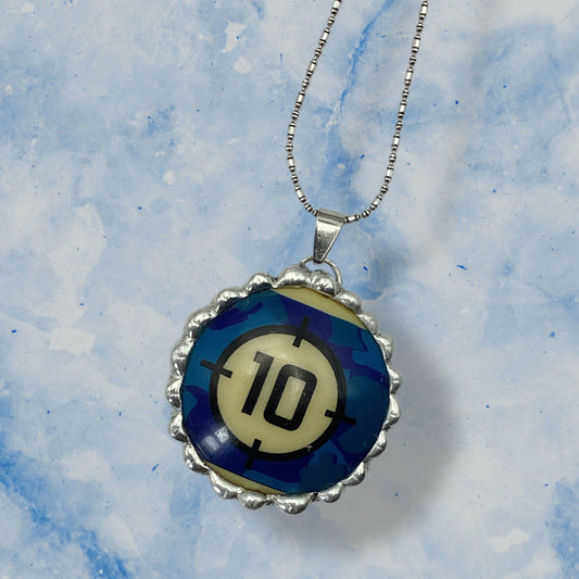 #10 Camo pool ball necklace