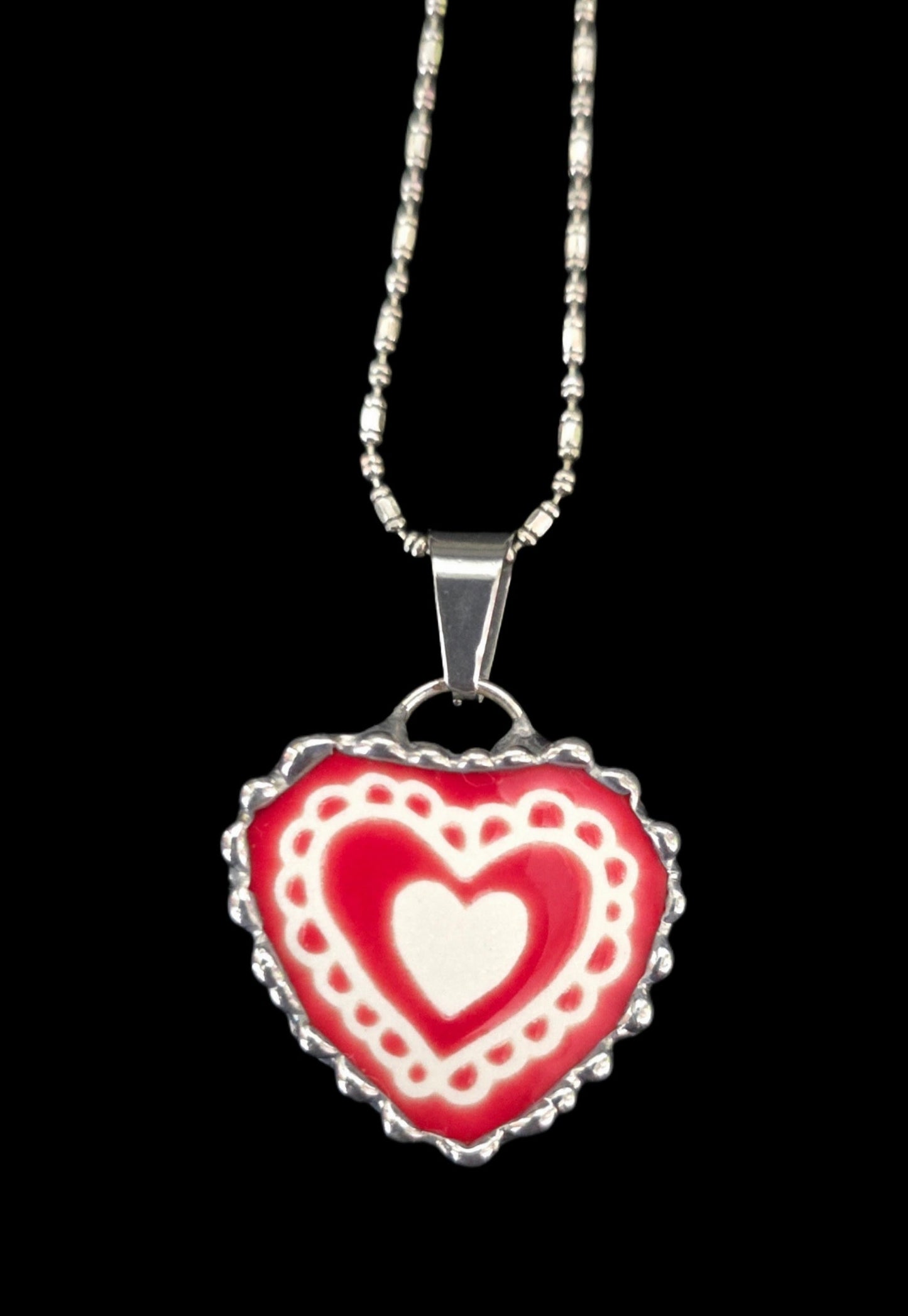 Ceramic heart necklace