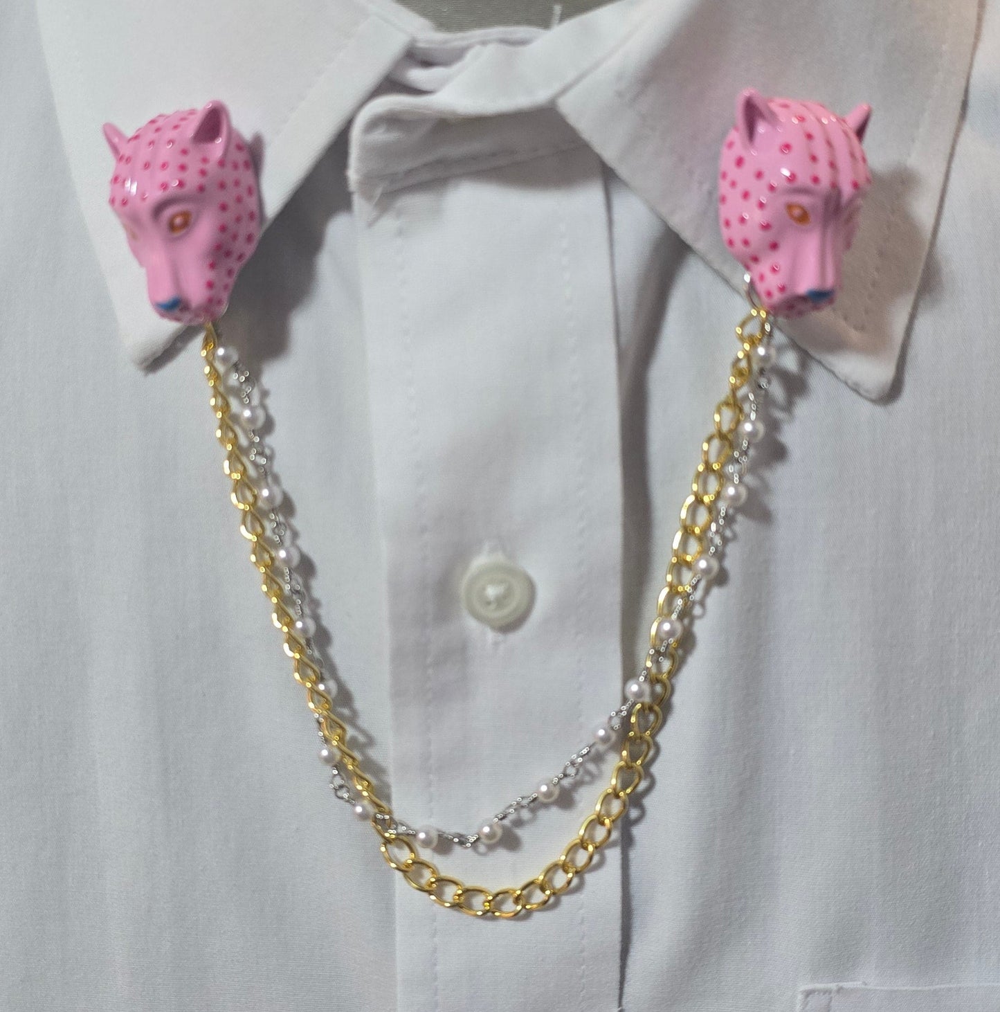 Pink Leopard Lapel