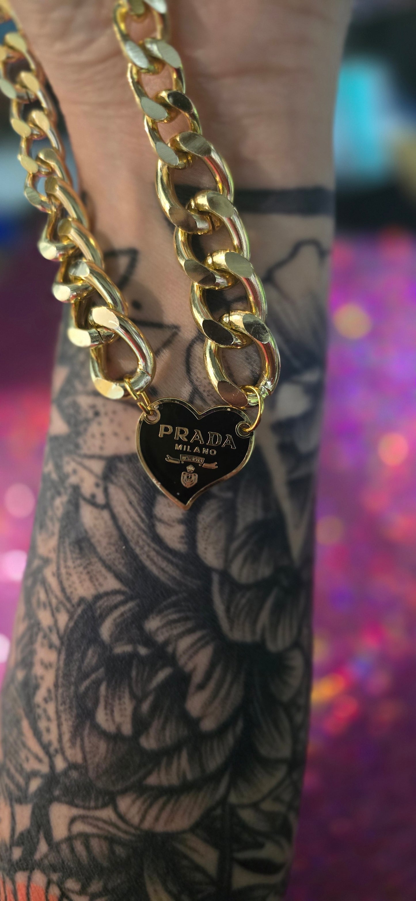 Pr*d* Gold Metal Necklace