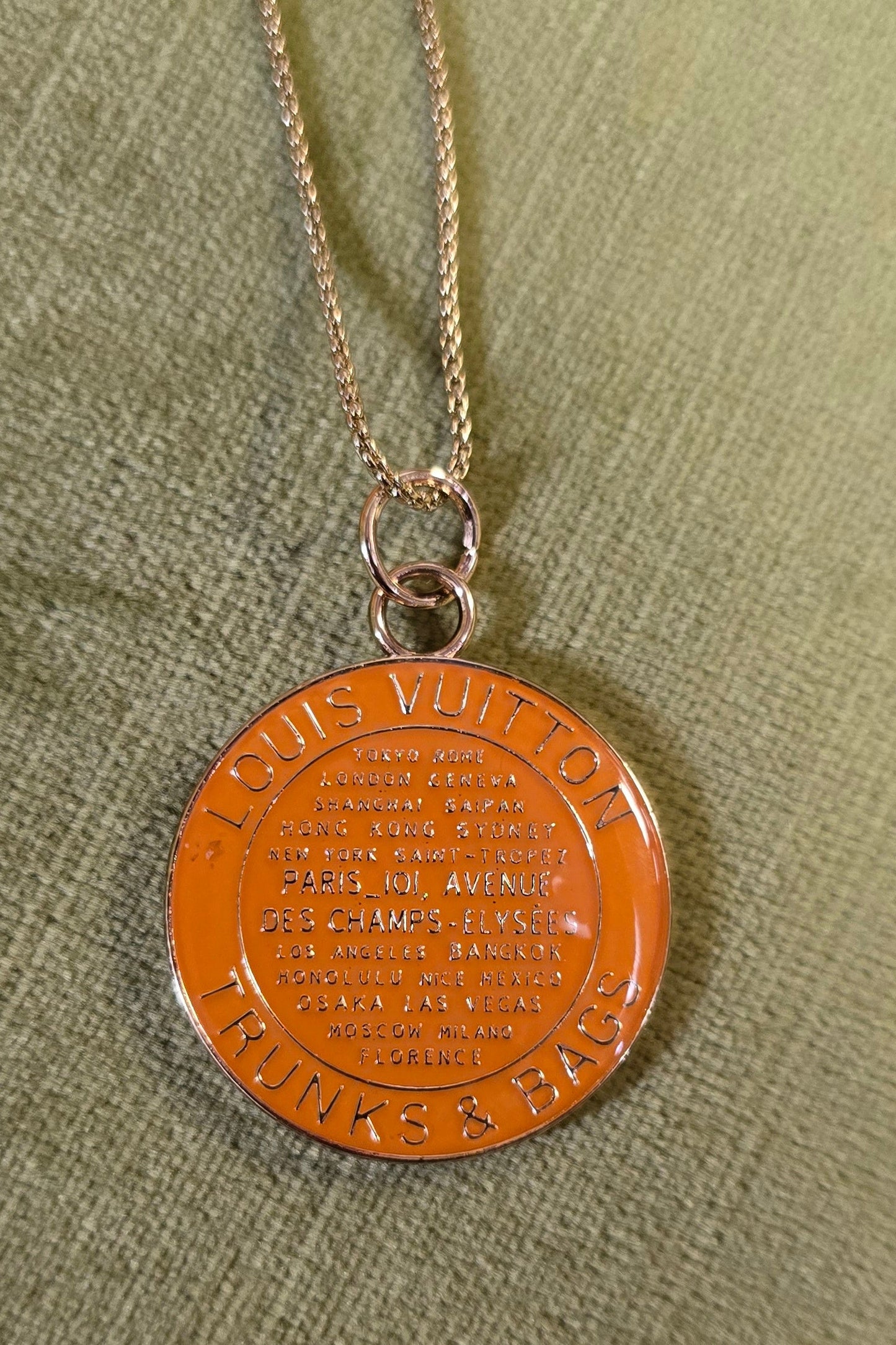 LV Orange pendant Necklace