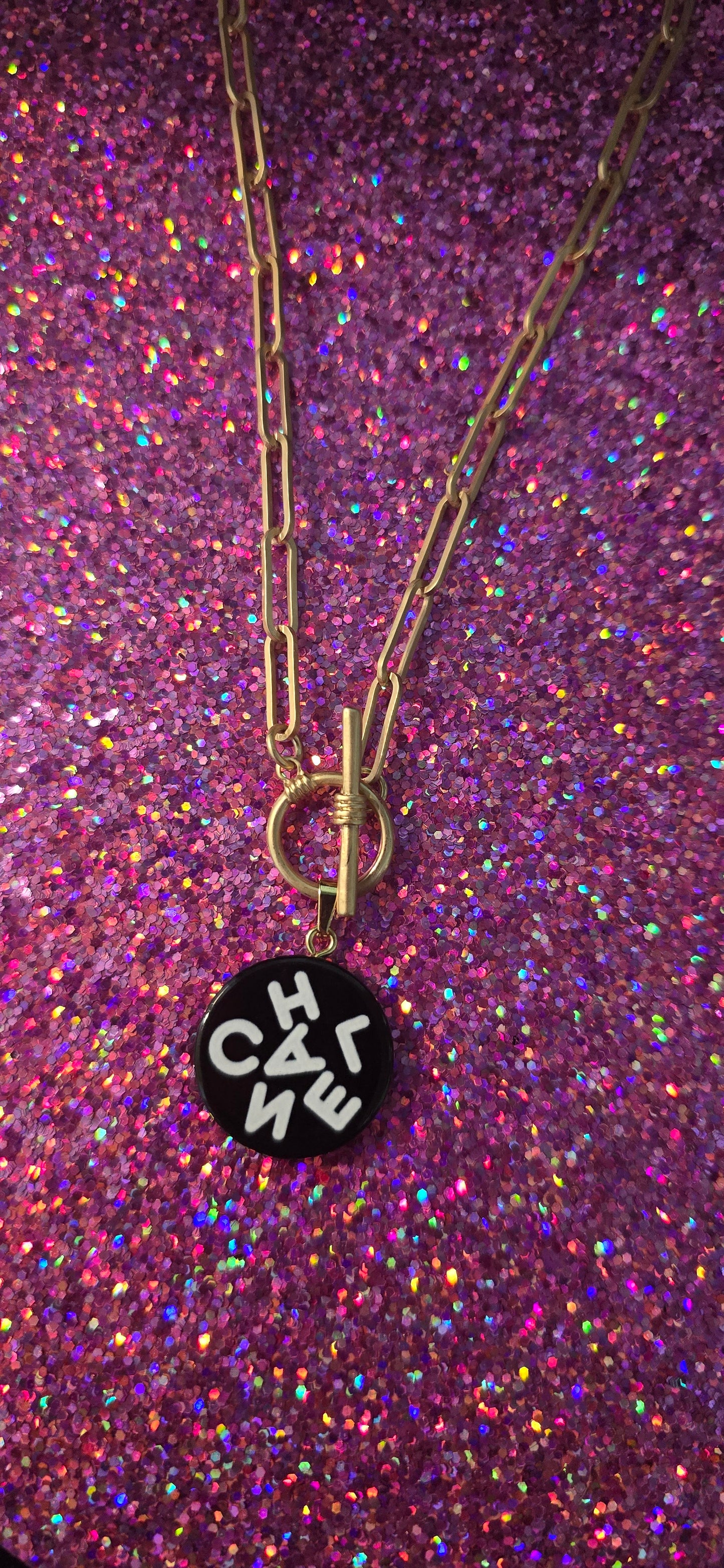 Cha**l Gold Metal Necklace