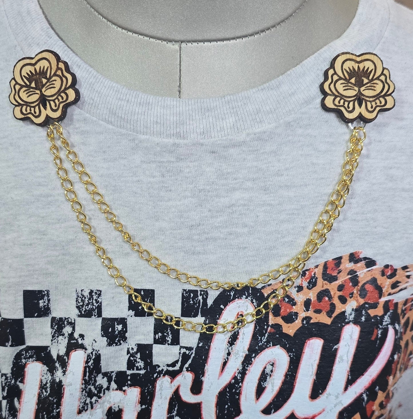 Wooden Flower Lapel