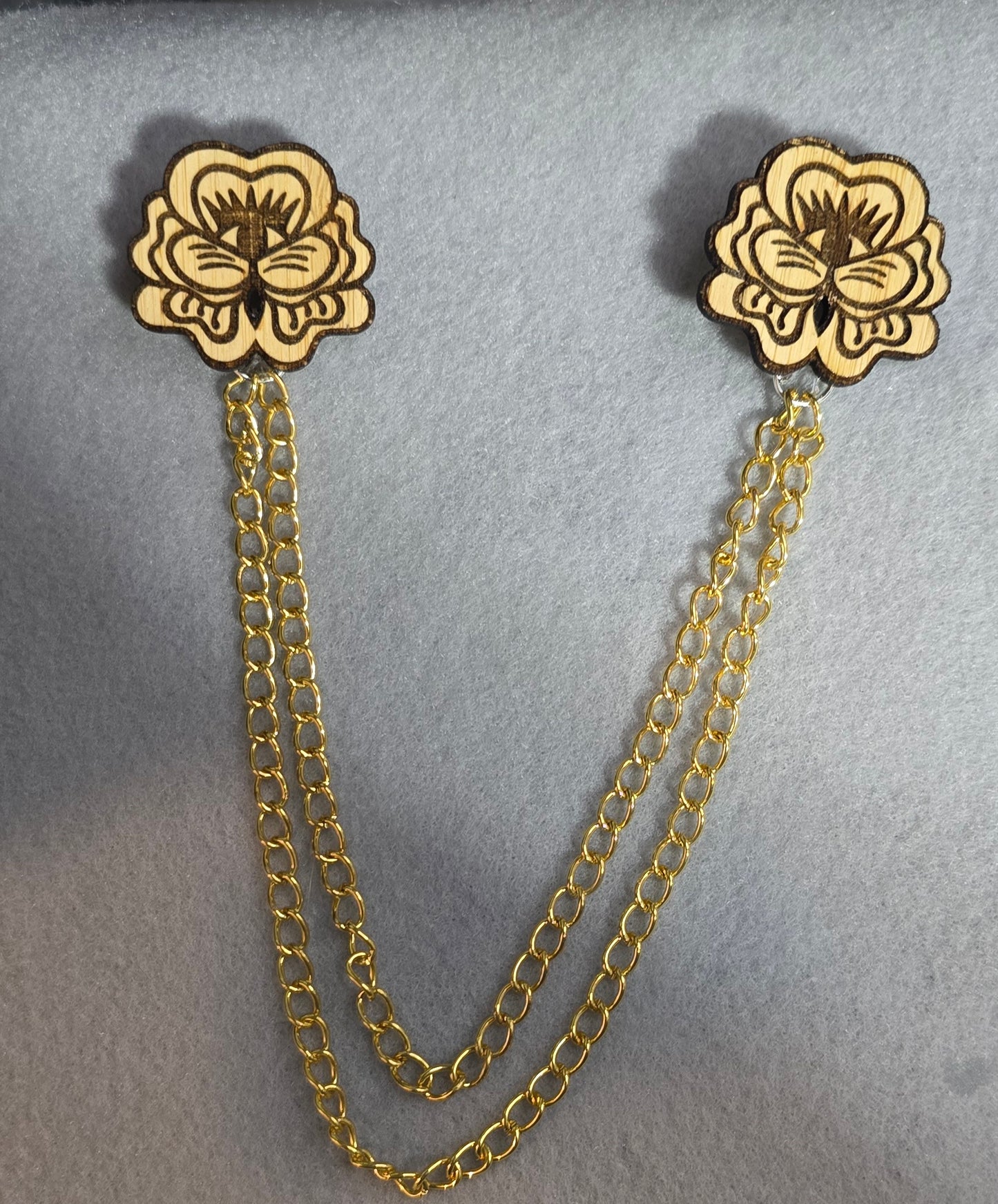 Wooden Flower Lapel