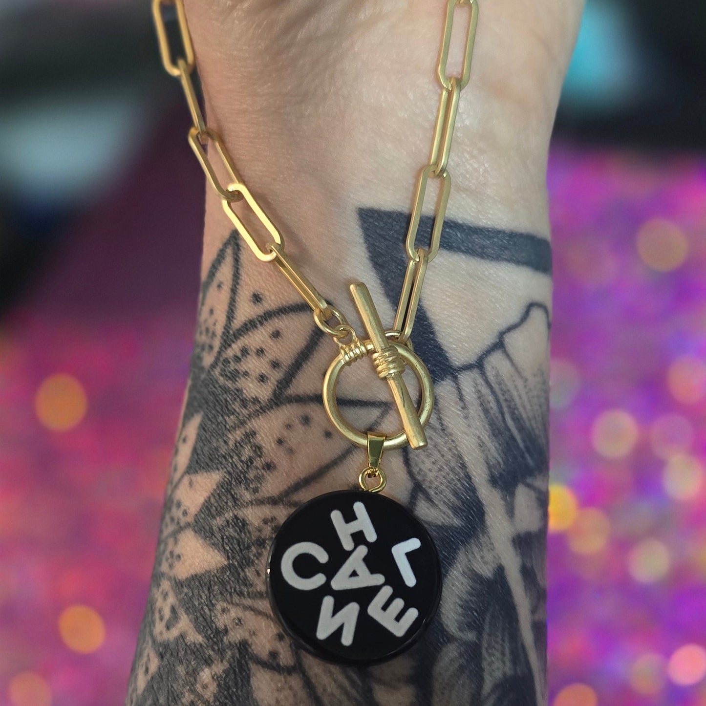 Cha**l Gold Metal Necklace