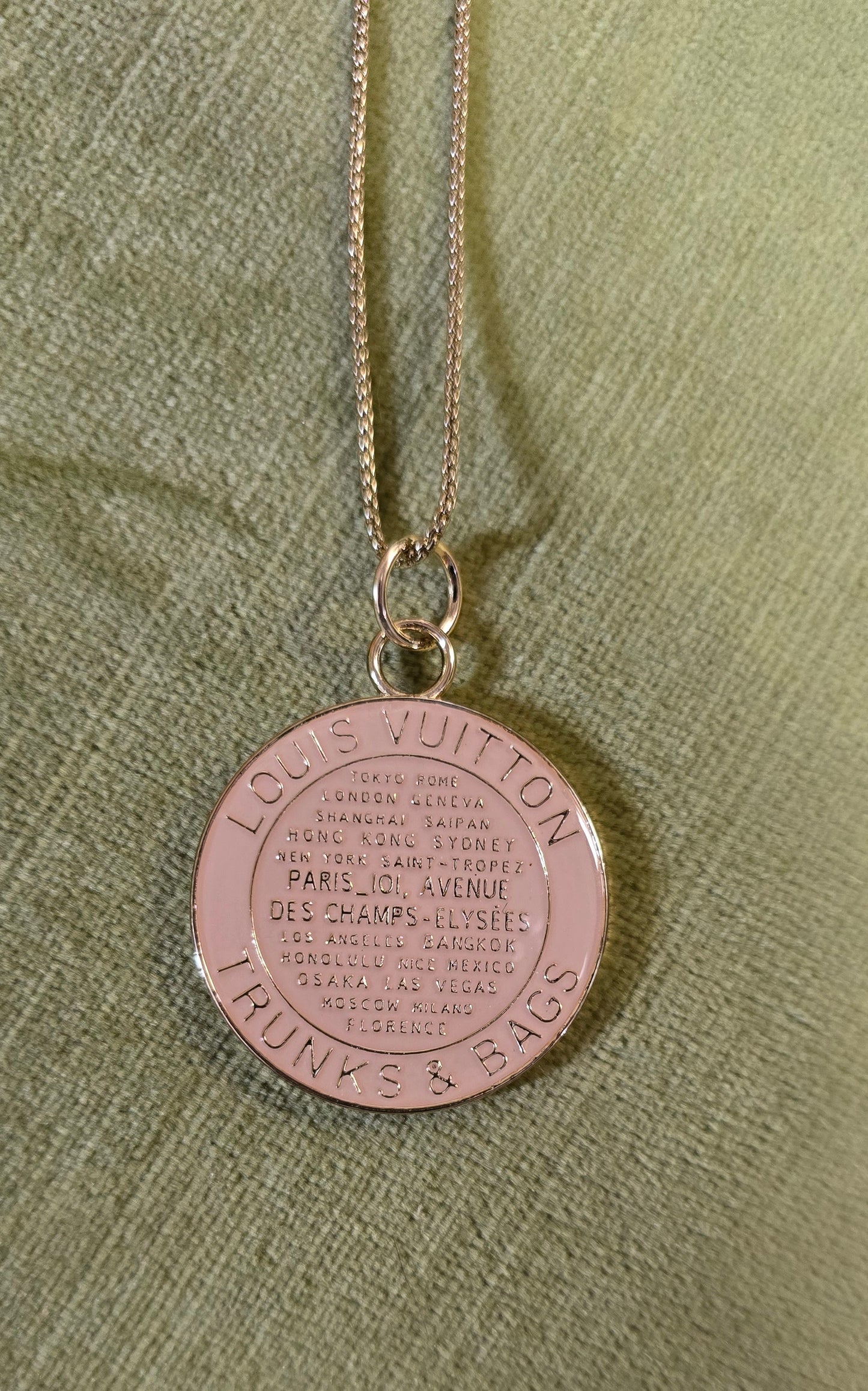 LV Pink Pendant Necklace