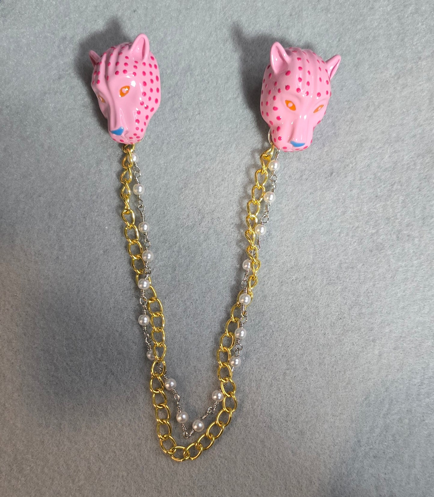 Pink Leopard Lapel